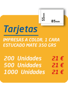 Gráficas Mundo | oferta impresión tarjetas de visita en Mallorca